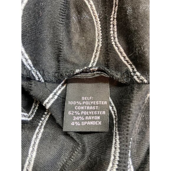 Investments Black Sheer Wavy Stripe Blouse M Mesh Artsy Retro Chic USA - Picture 4 of 7